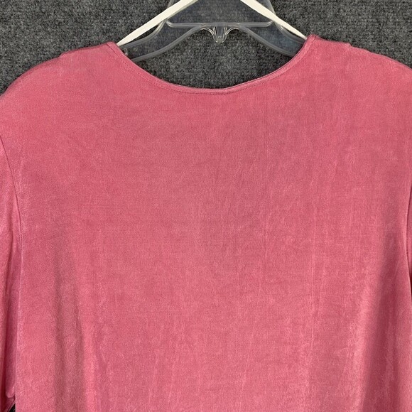 Dress Barn Stretchy Cardigan Woman 20W One Button Pink Shoulder Pads Vintage - Picture 8 of 9